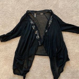 Free people black sheer sweater